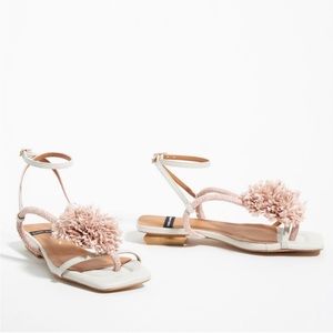 Anthropologie Angel Alarcon 3D Flower Pom Pom Sandals Women’s 36